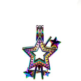10PCS Star Wand Pearl Cage Locket Aromatherapy Diffuser Pendant