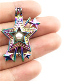 10PCS Star Wand Pearl Cage Locket Aromatherapy Diffuser Pendant