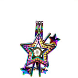 10PCS Star Wand Pearl Cage Locket Aromatherapy Diffuser Pendant