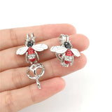 10PCS Bee Insect Pearl Cage Locket Aromatherapy Diffuser Pendant