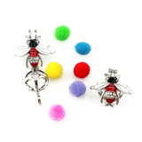 10PCS Bee Insect Pearl Cage Locket Aromatherapy Diffuser Pendant