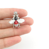 10PCS Bee Insect Pearl Cage Locket Aromatherapy Diffuser Pendant
