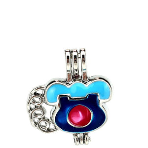 10PCS Landline Phone Pearl Cage Aromatherapy Locket Pendant for Gift Necklace