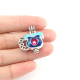 10PCS Landline Phone Pearl Cage Aromatherapy Locket Pendant for Gift Necklace