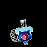 10PCS Landline Phone Pearl Cage Aromatherapy Locket Pendant for Gift Necklace
