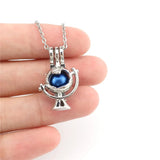 10PCS Terrestrial Globe Pearl Cage Locket Aromatherapy Pendant