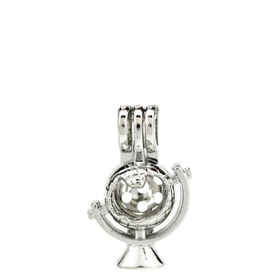 10PCS Terrestrial Globe Pearl Cage Locket Aromatherapy Pendant