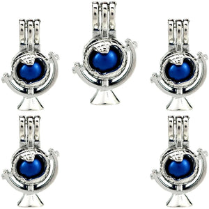 10PCS Terrestrial Globe Pearl Cage Locket Aromatherapy Pendant