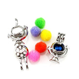 10PCS Terrestrial Globe Pearl Cage Locket Aromatherapy Pendant