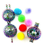 10PCS Tree Of Life Pearl Cage Locket Aromatherapy Pendant For Jewelry Making