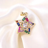 Crystal Zircon Star Necklace Pendant Women's Jewelry Gift