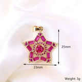 Crystal Zircon Star Necklace Pendant Women's Jewelry Gift