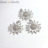 10PCS CZ Sun Flower Pendant Charms Jewelry Accessory