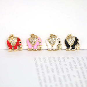 10PCS Elephant Pendant Charms for Jewelry Making