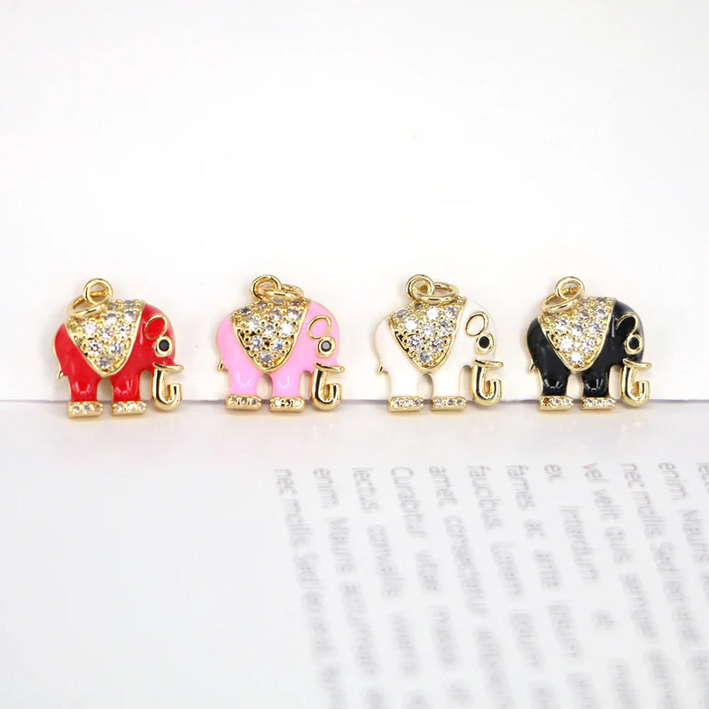 10PCS Elephant Pendant Charms for Jewelry Making