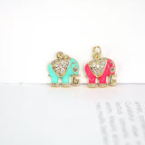 10PCS Elephant Pendant Charms for Jewelry Making