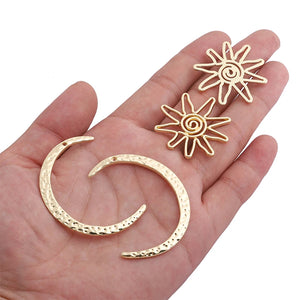 10PCS Moon Star Charms Pendants Jewelry Making DIY Material