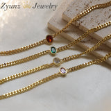 10PCS Square Crystal Zircon Bracelets Hand Chain Drop Punk Party Jewelry