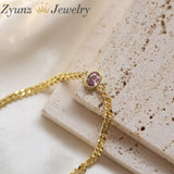 10PCS Square Crystal Zircon Bracelets Hand Chain Drop Punk Party Jewelry