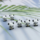 10PCS 3D Sitting Panda Pendant DIY Resin Jewelry Earrings Keychain Material