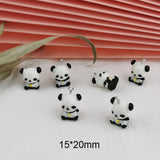 10PCS 3D Sitting Panda Pendant DIY Resin Jewelry Earrings Keychain Material