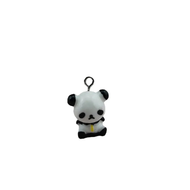 10PCS 3D Sitting Panda Pendant DIY Resin Jewelry Earrings Keychain Material