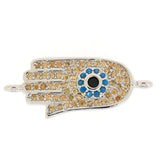 10PCS Hamsa Hand Charm Champagne Zirconia DIY Findings