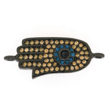 10PCS Hamsa Hand Charm Champagne Zirconia DIY Findings