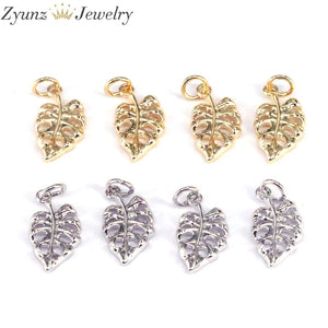 10PCS Leaf Charms Pendants for Jewelry Findings Supplies