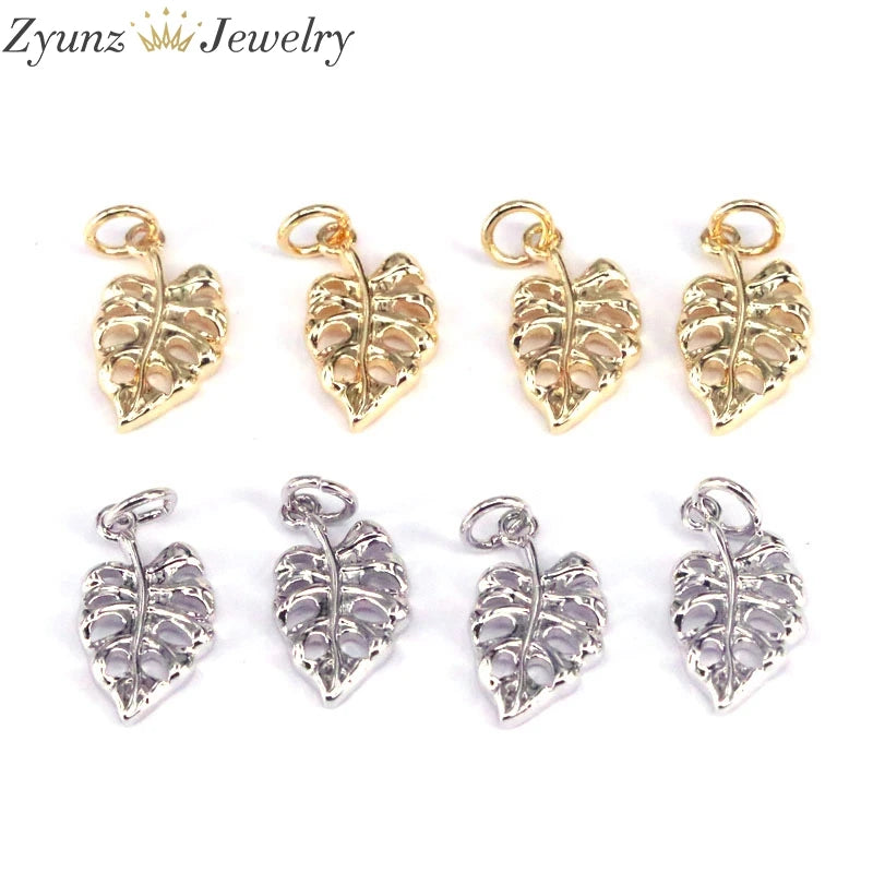 10PCS Leaf Charms Pendants for Jewelry Findings Supplies
