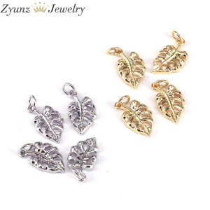 10PCS Leaf Charms Pendants for Jewelry Findings Supplies