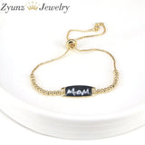 10PCS MAMA Charm Bracelet Bead Chain for Women Mother's Gift