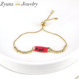 10PCS MAMA Charm Bracelet Bead Chain for Women Mother's Gift