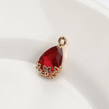 10PCS Mini Flower Crystal Water Drop Charms for Jewelry Making