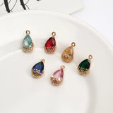 10PCS Mini Flower Crystal Water Drop Charms for Jewelry Making