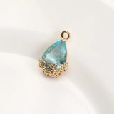10PCS Mini Flower Crystal Water Drop Charms for Jewelry Making
