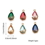 10PCS Mini Flower Crystal Water Drop Charms for Jewelry Making