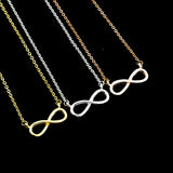 10PCS Number 8 Lucky Infinity Necklace Famme Chain Jewelry Accessories