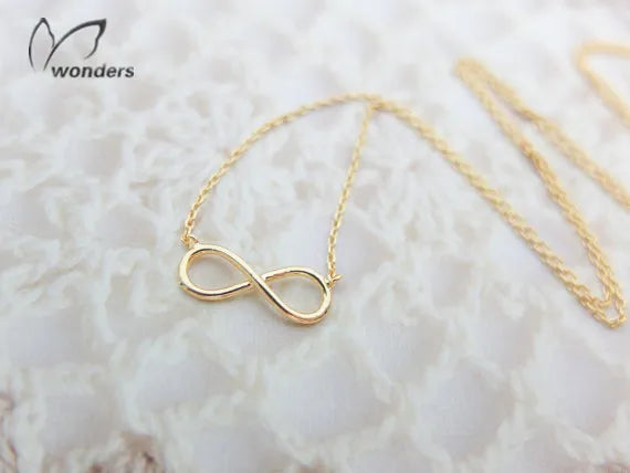10PCS Number 8 Lucky Infinity Necklace Famme Chain Jewelry Accessories