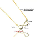 10PCS Number 8 Lucky Infinity Necklace Famme Chain Jewelry Accessories