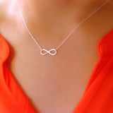 10PCS Number 8 Lucky Infinity Necklace Famme Chain Jewelry Accessories