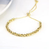 10PCS Copper Beaded Bracelets for Women Plated Beads Chain Bracelet Bangle