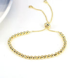 10PCS Copper Beaded Bracelets for Women Plated Beads Chain Bracelet Bangle