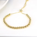 10PCS Copper Beaded Bracelets for Women Plated Beads Chain Bracelet Bangle