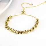10PCS Copper Beaded Bracelets for Women Plated Beads Chain Bracelet Bangle