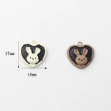 10PCS Spray Paint Alloy Love Rabbit DIY Jewelry Pendant