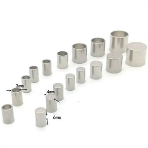 10PCS Stainless Steel End Caps for Leather Rope Jewelry Making DIY Findings