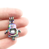10PCS Penguin Pearl Locket Aromatherapy Diffuser Pendant Gift Necklace Keychain
