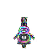 10PCS Penguin Pearl Locket Aromatherapy Diffuser Pendant Gift Necklace Keychain