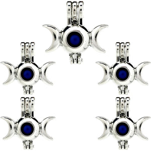 10PCS Floating Charms Eye Moon Pearl Cage Locket Aromatherapy Diffuser Pendant